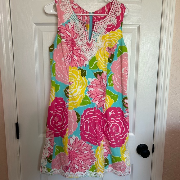 Lilly Pulitzer Floral Dress Lined White Label Women’s Size 12 REHAB or PROJECT - Picture 3 of 11